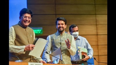 Consumer affairs and food minister Piyush Goyal announced the new cane rates in New Delhi on Wednesday. (PTI PHOTO.)