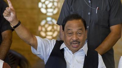 Union minister Narayan Rane addresses reporters at his Juhu residence in Mumbai on Wednesday. (PTI)
