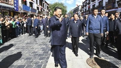 Chinese President Xi Jinping visits Barkhor street near the Jokhang Temple in Lhasa in western China’s Tibet Autonomous Region in July. (AP) Chinese President Xi Jinping visits Barkhor street near the Jokhang Temple in Lhasa in western China’s Tibet Autonomous Region in July. (AP)