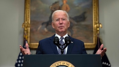 US president Joe Biden speaks about the ongoing evacuation of Afghanistan, on August 24, 2021, from the Roosevelt Room of the White House in Washington, DC. (Jim Watson / AFP) US president Joe Biden speaks about the ongoing evacuation of Afghanistan, on August 24, 2021, from the Roosevelt Room of the White House in Washington, DC. (Jim Watson / AFP)