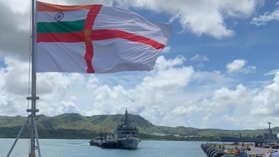 Indian Navy Ships (INS) Shivalik and Kadmatt in Guam (https://twitter.com/indiannavy) Indian Navy Ships (INS) Shivalik and Kadmatt in Guam (https://twitter.com/indiannavy)