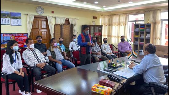 Members of Vairengte Joint Village Council meet Mizoram chief minister Zoramthanga in Aizawl on Monday, August 23. (Sourced)