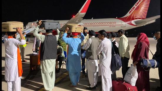 Evacuees were flown in from Kabul to Delhi on Tuesday, August 24. (Courtesy: MEA/Twitter)