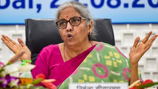 Union finance minister Nirmala Sitharaman interacts with bankers in Mumbai on Wednesday(PTI) Union finance minister Nirmala Sitharaman interacts with bankers in Mumbai on Wednesday(PTI)