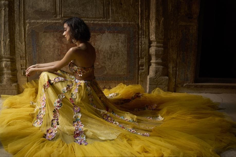 A still from Rahul Mishra’s Couture Film shot at a haveli in Rajasthan