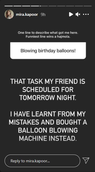 Hinting at her daughter Misha's upcoming birthday, an Instagram user suggested, "Blowing birthday balloons!"
