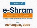 The E-Shram portal will maintain a database of workers in the country’s unorganised sector. (Photo via the Union ministry of labour on Twitter) The E-Shram portal will maintain a database of workers in the country’s unorganised sector. (Photo via the Union ministry of labour on Twitter)
