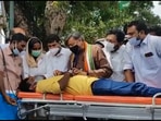 Congress MP Shashi Tharoor during the IYC protest. Congress MP Shashi Tharoor during the IYC protest.