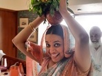Swara Bhasker at the Griha Pravesh ceremony at her 'new old house'. Swara Bhasker at the Griha Pravesh ceremony at her 'new old house'.