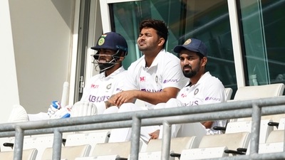 India's captain Virat Kohli, left, sits with teammates and KL Rahul, right, and Rishabh Pant. (AP) India's captain Virat Kohli, left, sits with teammates and KL Rahul, right, and Rishabh Pant. (AP)