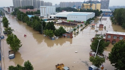 A view view of the flooded streets of Zhengzhou, in Henan province. (Reuters File Photo)