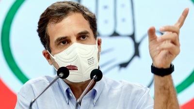 File photo of Congress leader Rahul Gandhi addressing the media. (ANI)
