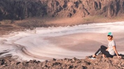 Al Wahbah Crater: You cannot miss the Al Wahbah crater when in the Gulf Nation. Located along the 'Edge of the World,' this volcanic crater is 2 kilometres wide and 250 metres deep.  (Instagram/@amymiddles)
