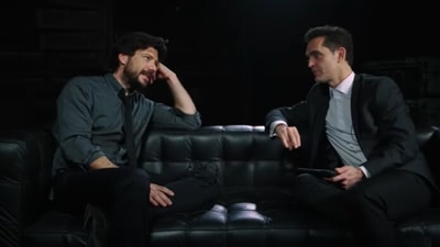 Money Heist actors Alvaro Morte (the Professor) and Pedro Alonso (Berlin).