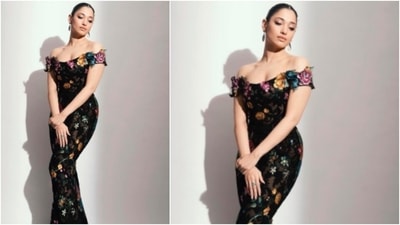 Tamannaah Bhatia oozes oomph in this gorgeous off-shoulder floral body-hugging gown. (Instagram/@tamannaahspeaks) Tamannaah Bhatia oozes oomph in this gorgeous off-shoulder floral body-hugging gown. (Instagram/@tamannaahspeaks)