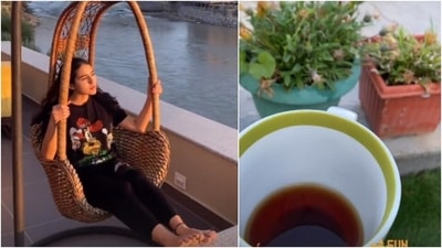 Sara Ali Khan enjoys a cup of chai from her beautiful hotel terrace in Ladakh. (Instagram/@saraalikhan95) Sara Ali Khan enjoys a cup of chai from her beautiful hotel terrace in Ladakh. (Instagram/@saraalikhan95)