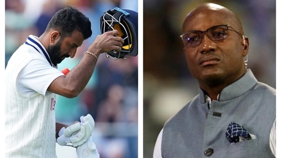 Cheteshwar Pujara and Brian Lara.(File) Cheteshwar Pujara and Brian Lara.(File)