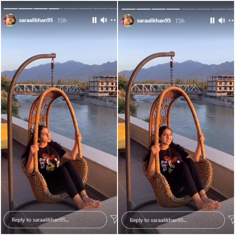 Sara Ali Khan soaked up the sun while sitting in a swing. Sara Ali Khan soaked up the sun while sitting in a swing.