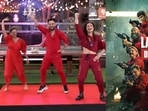 Bigg Boss OTT contestants Divya Agarwal, Millind Gaba and Akshara Singh dance to the Money Heist Anthem. Bigg Boss OTT contestants Divya Agarwal, Millind Gaba and Akshara Singh dance to the Money Heist Anthem.