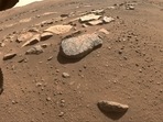 NASA’s Perseverance Mars rover will abrade the rock at the center of this image, allowing scientists and engineers to assess whether it would hold up to the rover’s more powerful sampling drill.(NASA/JPL-Caltech) NASA’s Perseverance Mars rover will abrade the rock at the center of this image, allowing scientists and engineers to assess whether it would hold up to the rover’s more powerful sampling drill.(NASA/JPL-Caltech)
