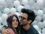 Aparshakti and Aakriti Khurana during her baby shower. 