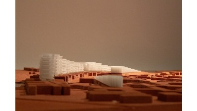 Her biggest project yet is Line of Goodwill, urban housing and hotels for 8,000 in Auroville. These are compact clusters that rise at one end of the city and slope down to reach the ground at the other end. (Picture courtesy Luna Bucherer) Her biggest project yet is Line of Goodwill, urban housing and hotels for 8,000 in Auroville. These are compact clusters that rise at one end of the city and slope down to reach the ground at the other end. (Picture courtesy Luna Bucherer)