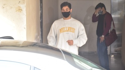 Agastya Nanda spotted outside Zoya Akhtar's office amid rumours of his acting debut. (Varinder Chawla) Agastya Nanda spotted outside Zoya Akhtar's office amid rumours of his acting debut. (Varinder Chawla)