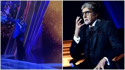 Amitabh Bachchan dabs on Kaun Banega Crorepati. Amitabh Bachchan dabs on Kaun Banega Crorepati.