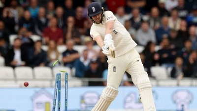 Ollie Robinson is bowled out by India's Jasprit Bumrah (Action Images via Reuters)