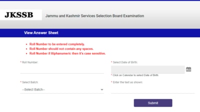 JKSSB answer keys 2021: Candidates who appeared for the JKSSB recruitment examination-2021 can check the answer key on the official website of JKSSB at jkssb.nic.in. (JKSSB )