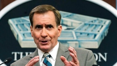 Pentagon spokesperson John Kirby speaks about the situation in Afghanistan during a briefing at the Pentagon in Washington, Friday. (AP) Pentagon spokesperson John Kirby speaks about the situation in Afghanistan during a briefing at the Pentagon in Washington, Friday. (AP)