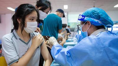 A high school student receives the Sinovac Covid-19 vaccine in Nanjing in China’s eastern Jiangsu province. (AFP) A high school student receives the Sinovac Covid-19 vaccine in Nanjing in China’s eastern Jiangsu province. (AFP)