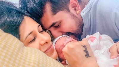 Kishwer Merchant and Suyyash Rai with their son. Kishwer Merchant and Suyyash Rai with their son.