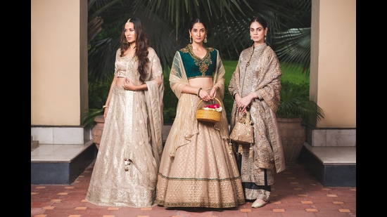 Classic blouses, circular lehengas, antique delicate sarees with jewelled tassels were seen in the collection Classic blouses, circular lehengas, antique delicate sarees with jewelled tassels were seen in the collection