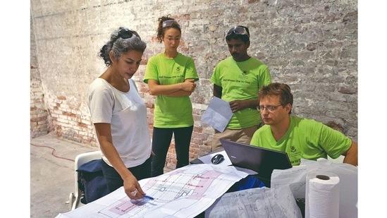 She works closely with a team of six artisans. One of them, Sekar Sokkalingam (third from left) has worked with Kundoo for 23 years, graduating from painter’s assistant to carpenter, plumber, electrician, contractor on Wall House, and is now a heritage conservator. “Anu is talented. But more than that, she has a good heart. She has credited us on every project, introduced us by name, treated us like equals,” he says.(Picture courtesy Anupama Kundoo)