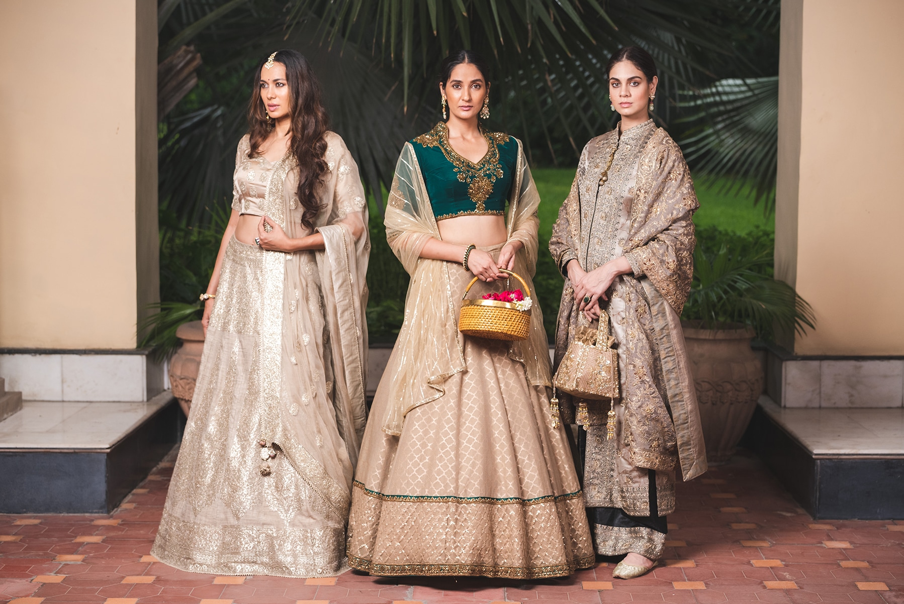 Classic blouses, circular lehengas, antique delicate sarees with jewelled tassels were seen in the collection