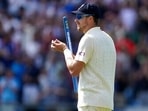 England's Ollie Robinson holds a stump as he walks off the field after their win on the fourth day of third test cricket match between England and India, at Headingley cricket ground in Leeds, England, Saturday, Aug. 28, 2021. (AP Photo/Jon Super)(AP) England's Ollie Robinson holds a stump as he walks off the field after their win on the fourth day of third test cricket match between England and India, at Headingley cricket ground in Leeds, England, Saturday, Aug. 28, 2021. (AP Photo/Jon Super)(AP)