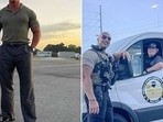 One picture in the collage is of Dwayne ‘The Rock’ Johnson and another of his lookalike. One picture in the collage is of Dwayne ‘The Rock’ Johnson and another of his lookalike.