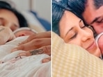 Kishwer Merchant with Suyyash Rai and newborn. Kishwer Merchant with Suyyash Rai and newborn.