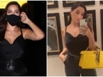 Nora Fatehi teams all-black top and leather pants with boots and bag worth more than  <span class='webrupee'>₹</span>3 lakh