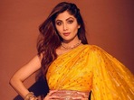 Shilpa Shetty in <span class='webrupee'>₹</span>45k jumpsuit saree gives the evergreen six yards a modern spin, see pic(Instagram/@theshilpashetty) Shilpa Shetty in <span class='webrupee'>₹</span>45k jumpsuit saree gives the evergreen six yards a modern spin, see pic(Instagram/@theshilpashetty)