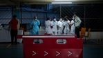 Health workers converse during a drive-in facility for Covid-19 vaccination at a car parking area of a shopping mall in Kochi, Kerala, on Friday, Aug.27, 2021. (AP) Health workers converse during a drive-in facility for Covid-19 vaccination at a car parking area of a shopping mall in Kochi, Kerala, on Friday, Aug.27, 2021. (AP)