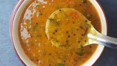 Meetha dal: This is similar to the dal prepared in every Indian household except it is thicker and a little bland. It is served with pepper water which balances all the flavours.  (Instagram/@onmymind_onmyplate)