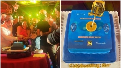 Aditya Narayan, Vishal Dadlani and Sonu Kakkar and others at the Indian Idol 12 party. Aditya Narayan, Vishal Dadlani and Sonu Kakkar and others at the Indian Idol 12 party.
