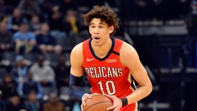 File photo of New Orleans Pelicans center Jaxson Hayes. (AP) File photo of New Orleans Pelicans center Jaxson Hayes. (AP)
