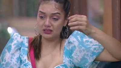 Divya Agarwal on Bigg Boss. Divya Agarwal on Bigg Boss.