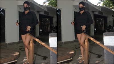 If Janhvi Kapoor's workout attire didn't give you a strong enough reason to sign up for a gym membership today, we don't know what will. The all-black look is not only trendy, but it also screams comfort. So, next time you are getting ready for a rigorous session, take cues from the star. (HT Photo/Varinder Chawla) If Janhvi Kapoor's workout attire didn't give you a strong enough reason to sign up for a gym membership today, we don't know what will. The all-black look is not only trendy, but it also screams comfort. So, next time you are getting ready for a rigorous session, take cues from the star. (HT Photo/Varinder Chawla)