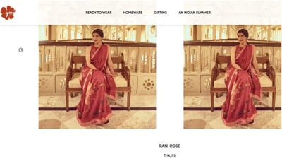 If you wish to add the saree to your traditional wardrobe, we have found the price details for you. The saree is called Rani Rose and is available on Yam India's website for  <span class='webrupee'>₹</span>14,175. It will be an ideal fit for when you want to attend a fancy brunch or a low-key puja at home. (yamindia.in)