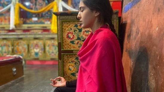 Located at an altitude of 3,600 metres (11,800 ft) in the Indus Valley, Thikse Monastery is a twelve-storey complex that houses several Buddhist art pieces including stupas, statues, thangkas, wall paintings and swords.(Instagram/saraalikhan95)