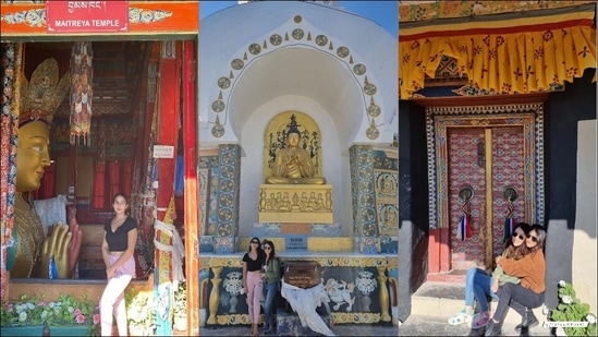 Brushing aside our mid-week blues this week are the travel pictures of Bollywood actors Sara Ali Khan and Radhika Madan and singer Jasleen Royal who were seen exploring and bonding over their Ladakh trip which set fans speculating whether they are the new BFFs in Tinsel Town.(Instagram/saraalikhan95/radhikamadan)